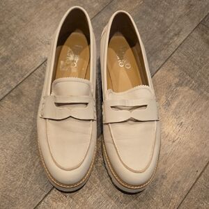 Classic White Leather Penny Loafers
